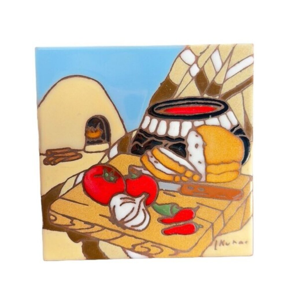 1990s Southwest Kitchen Terra Cotta Tile Vintage Earthtones‎ Tile Square Decor